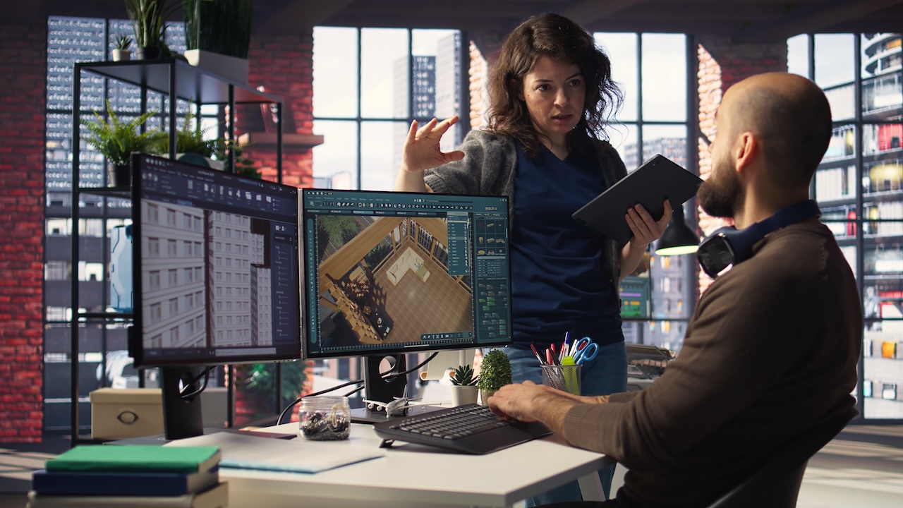 Professionisti impegnati nella progettazione BIM e nella gestione di modelli digitali 3D